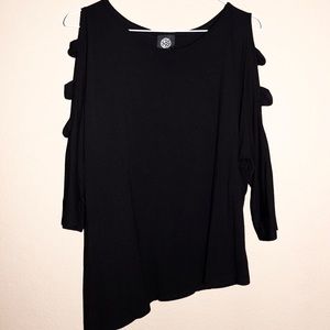 X SOLD X Black Cut Blouse
